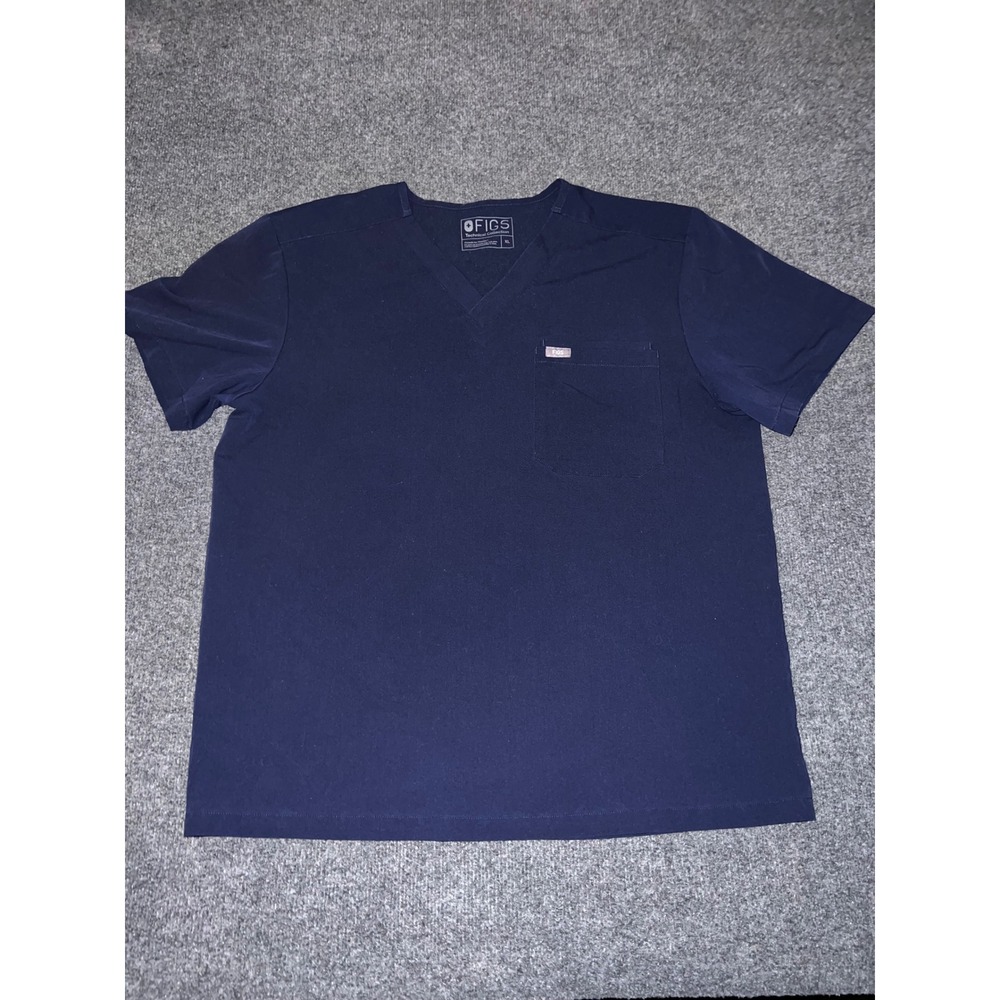 Figs Technical Collection Navy Blue V-Neck Scrub Top Size XL